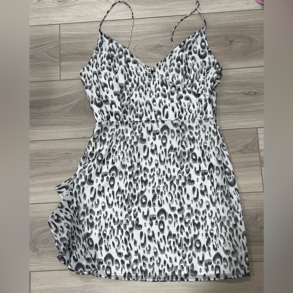Superdown Kina Mini Dress in White Leopard